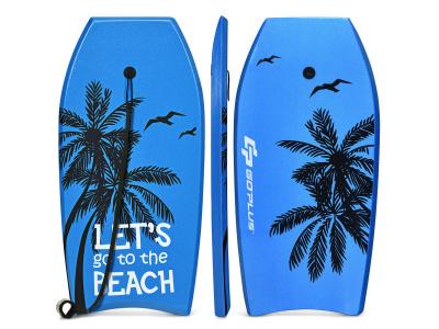  Bodyboard COSTWAY - Planche de Surf en XPE Imprim&eacute; Cocotier Bleu - Charge 85KG - 105x51x6CM