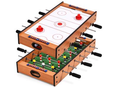 COSTWAY Table de Multi-jeux 2 en 1 Babyfoot -Air Hockey-2 B&acirc;tons de Hockey 2 Rondelles2 Barres de Scores-Adultes/Enfants 