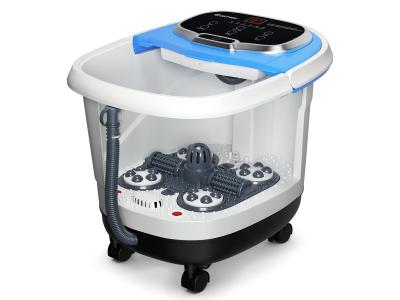 GIANTEX CostwayBain de Pied 15L avec Ecran LED 6 Rouleau de Massage Chaleur Automatique 35℃-48℃ Bleu