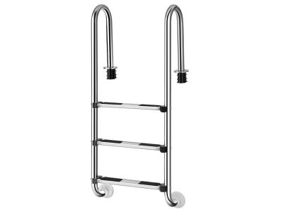 COSTWAY &eacute;chelle de piscine 55 cm X 25 cm X 132,5 cm avec 3 marches en caoutchouc antid&eacute;rapantes sur les barreauxen acier inoxydable 