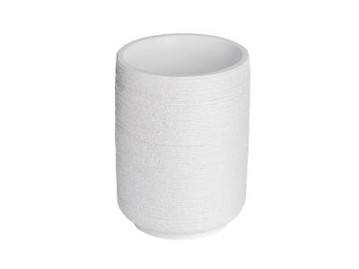 WENKO  - Gobelet de salle de bain design naturel en relief Goa - Blanc - Goa