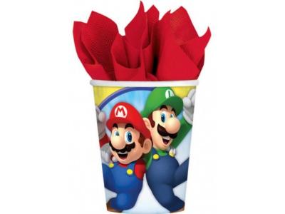  Amscan tasses de f&ecirc;te Super Mario 250 ml 8 pi&egrave;ces