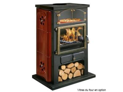 GODIN Po&ecirc;le &agrave; bois 12kw bordeaux -350104LBOR