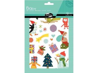MLDR Maxi gommettes Baby adh&eacute;sives repositionnables - No&euml;l - Pochette de 80