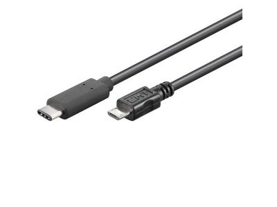 GOOBAY  67992 C&acirc;ble USB 2.0 USB-C Vers Micro-B 2.0, Noir, 0.6m Longueur