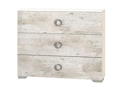 GOYA - Commode 3 Tiroirs avec Poign&eacute;es Chrom&eacute;es - Blanc