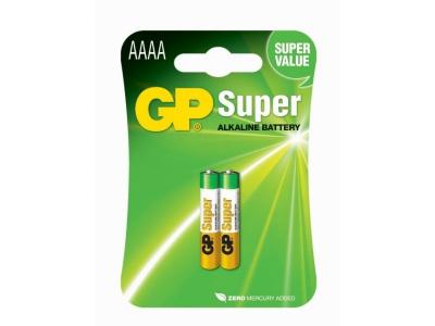 GP BATTERIES PILES SUPER ALCALINE GP 25AE-2U2 / LR61 / AAAA /blister de 2 piles 