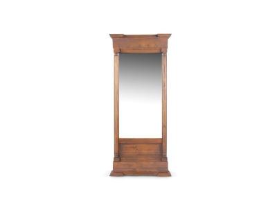 DECORATION D AUTREFOIS Grand miroir ancien rectangulaire vertical bois 59x11x136cm - marron - d&eacute;coration d'autrefois 