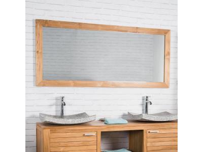 Grand miroir rectangle en teck massif 160 x 70 16018