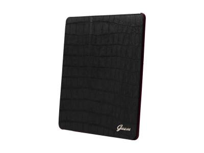 CG MOBILE Etui iPad 2/3 Licence Guess Rabat Stand Video Finition Croco Noir