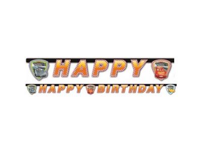 Guirlande en papier cars 3 ""happy birthday"" 200cm