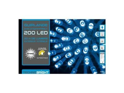 FEERIC LIGHTS & CHRISTMAS Guirlande programmable 200 LED 20 m&egrave;tres bleu FT 