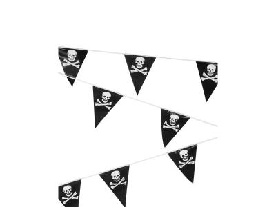 Guirlande Pirate Tete De Mort 6m - Noir