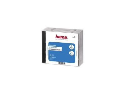 HAMA  44745 lot de 5 boitiers cd standard double - transparent