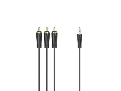 HAMA  cordon de connexion, jack m&acirc;le 3,5 mm 4 broches - 3 f. Rca m&acirc;les, 1,5m