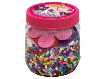 HAMA  Perles &agrave; repasser midi + plaques, en bo&icirc;te plastique