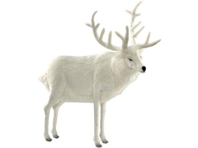 BAMBINWEB Hansa peluche geante renne blanc 120 cm h et 100 cm l 5924