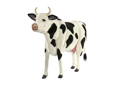 HANSA  peluche geante vache noire et blanche 92cmh 122cml 6018