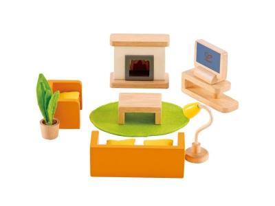 HAPE  Salon pour poup&eacute;e 12 pi&egrave;ces bois E3452