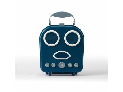 LIVOO Radio design et enceinte Bluetooth bleue FACESOUND