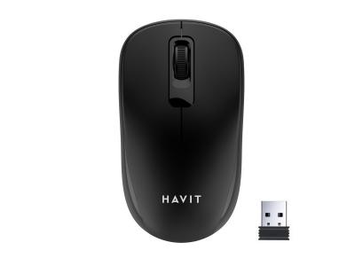 HAVIT MS626GT Souris bureautique sans fil 2,4 Ghz - 3 boutons - Port&eacute;e 10 m&egrave;tres - Nano r&eacute;cepteur