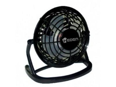 HEDEN  Mini Ventilateur en USB, Noir diametre 13cm en Plastique Noir