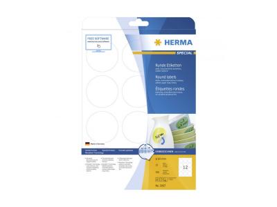HERMA  Etiquette universelle SPECIAL, diam&egrave;tre: 60 mm, blanc - Lot de 2