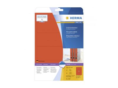 HERMA  etiq. Classeur 192x61 20f. Din a4 80 pi&egrave;ces rouge 5097 DFX-163627