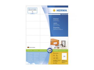 HERMA  etiquettes blanc 70x36 100f. Din a4 2400 pi&egrave;ces 4453 DFX-164229
