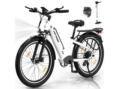 HITWAY V&eacute;lo &Eacute;lectrique  26""X3.0 VAE 250W, Batterie Amovible 48V 18AH, Shimano 7 Vitesse, Blanc