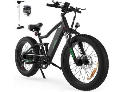  HITWAY V&eacute;lo &eacute;lectrique 26"" 4,0 Fat Tire, VTT &Eacute;lectrique E-Bike avec Batterie au Lithium Amovible 48V 15Ah, 250W, 7 Vitesses,jusqu'&agrave; 55-80km 