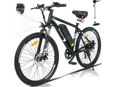 HITWAY  V&eacute;lo &Eacute;lectrique 27.5 Noir VAE avec batterie amovible 36V/13AH Shimano 7-Vitesses VTT Ville E-Bike 