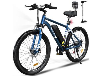 HITWAY  v&eacute;lo &eacute;lectrique VAE Bleu VTT &eacute;lectrique 26 x 3.0 Ville E-Bike Batterie au Lithium Amovible 48V15AH Shimano 7 Vitesses 