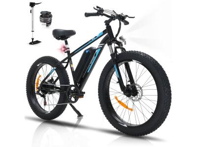 HITWAY  v&eacute;lo &eacute;lectrique vae noir, vtt &eacute;lectrique, 26 x 4.0 ville e-bike, batterie au lithium amovible 48v15ah, shimano 7 vitesses 