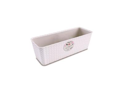 STEFANPLAST Homea jardiniere tress&eacute;e en r&eacute;sine 50cm - blanc