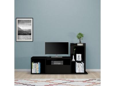 HOMEMANIA  Meuble TV Sumatra - Noir - 120 x 30 x 65 cm