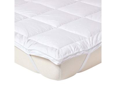 HOMESCAPES Surmatelas en soie de m&ucirc;riers, 180 x 200 cm - Blanc - 