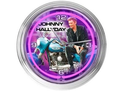 Pendule Johnny Hallyday Neon Violet