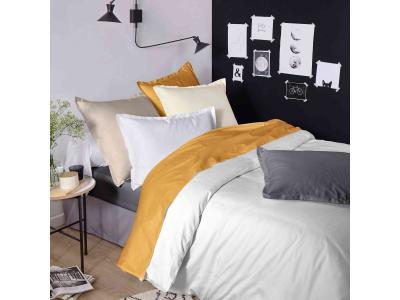 NON RENSEIGNE Housse de couette satin de coton blanc 260x240 cm Tradilinge Blanc