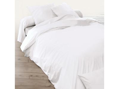 LINNEA Housse de couette uni 100% coton alto 300x240 cm - Blanc