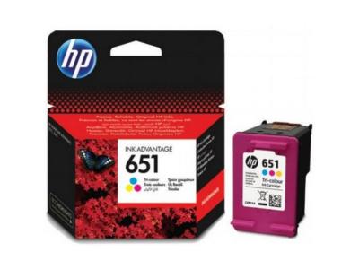 HP  ink cartridge no 651 tri-colour noir