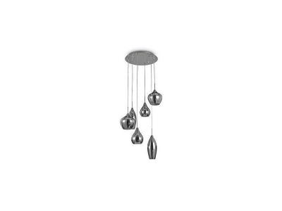 IDEALLUX Ideal lux soft - luminaire suspendu &agrave; 6 ampoules en spirale gris, e14