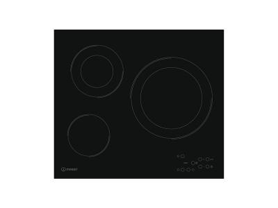 INDESIT  RI360C - Plaque vitroc&eacute;ramique - 58 cm - 3 zones - Noir