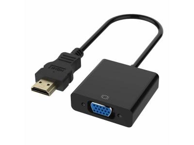 INECK Adaptateur hdmi vers vga 1080p convertisseur hdmi male a vga femelle compatible avec pc, tv box, hdtv, ultrabook, xbox - noir 