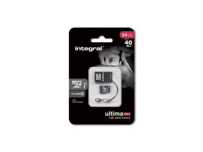 INTEGRAL MEMORY Integral UltimaPro - Carte m&eacute;moire flash - 64 Go - UHS Class 1 / Class10 - microSDXC UHS-I