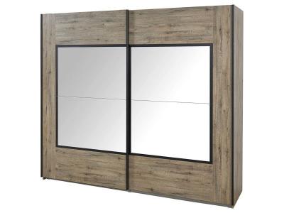 IRISA - Armoire 2 Portes Coulissantes 217cm Aspect Bois - Altobuy