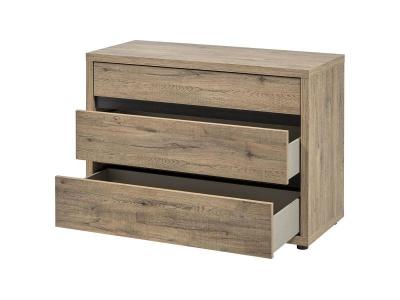 Commode 2 Tiroirs Trompe-l'Oeil Aspect Bois - IRISA - 