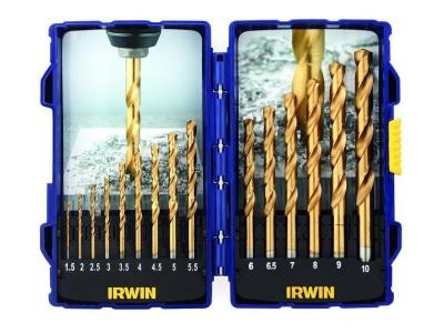 IRWIN Set de 15 forets m&eacute;taux  HSS TITANIUM 1,5 &agrave; 10mm