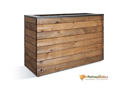 JARDIPOLYS Bac &agrave; fleurs rectangle 1m&sup2;0 en bois autoclave marron 120L 45x76cm