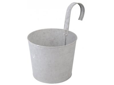 ESSCHERT DESIGN Pot jardini&egrave;re en zinc patin&eacute; pour balcon - 24,50 x 16,20 x 25,20 cm